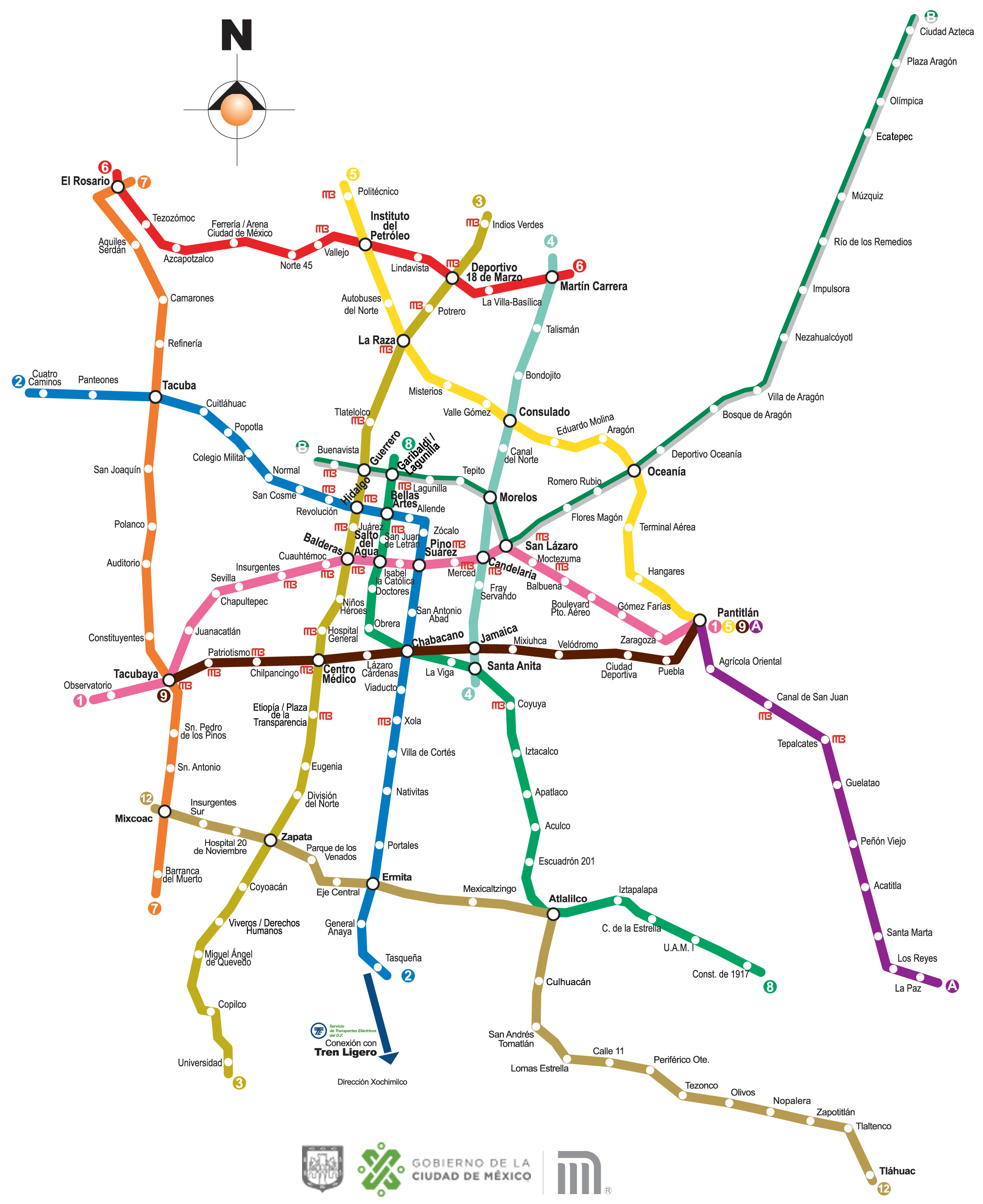 Mapa del Metro de Ciudad de México.
