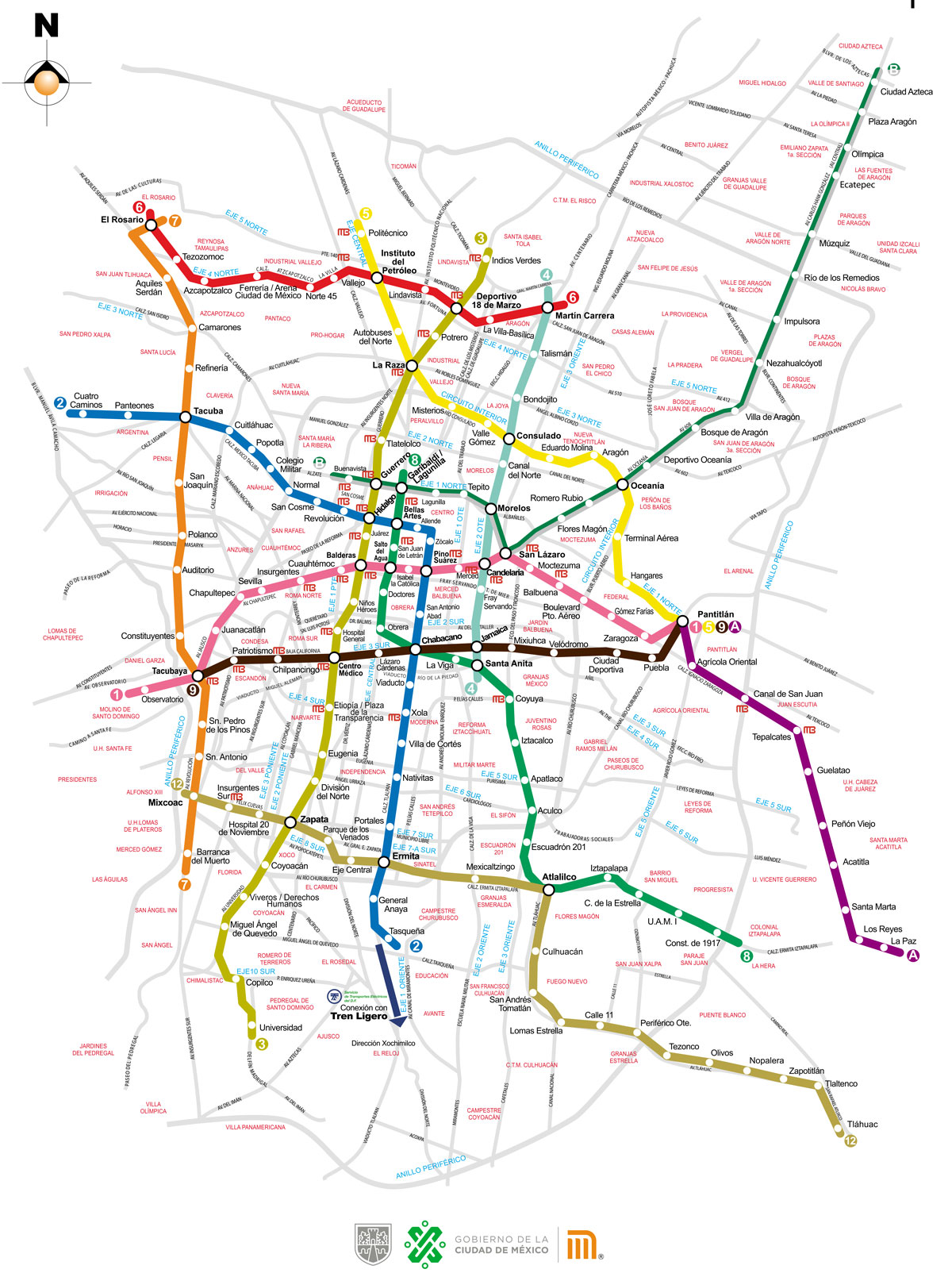 Mapa de la red con calles